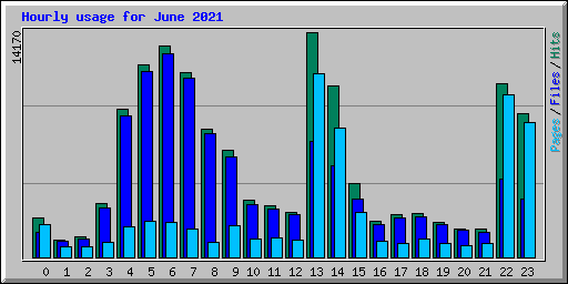 Hourly usage for June 2021